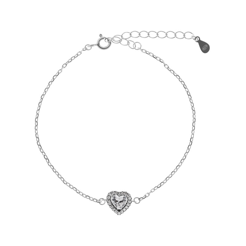 Srebrna 925 bransoletka Promise White