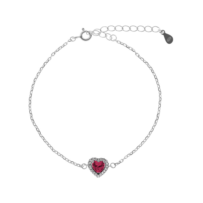 Srebrna 925 bransoletka Promise Red