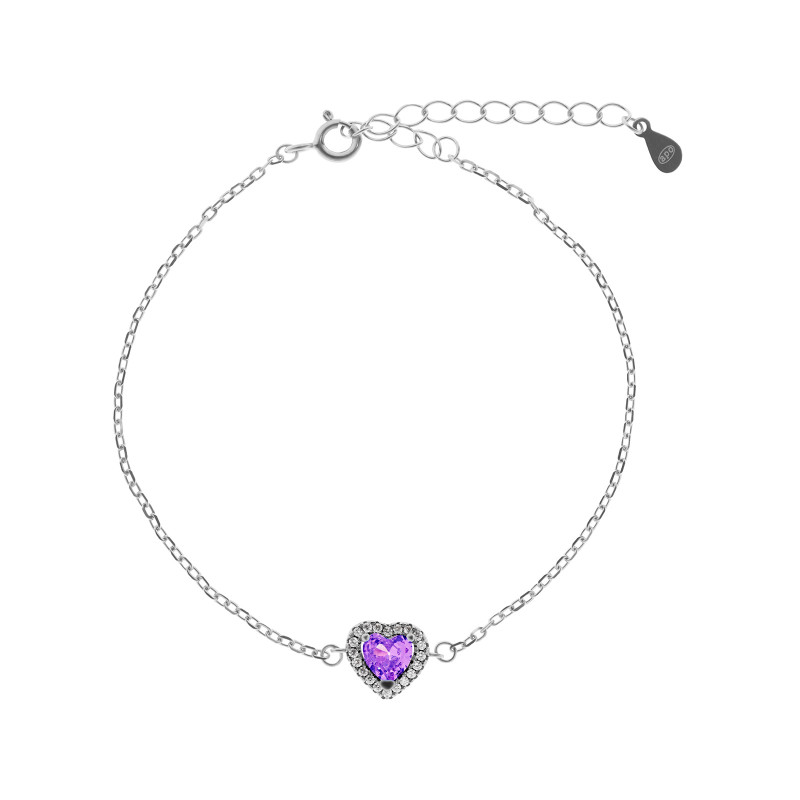 Srebrna 925 bransoletka Promise Purple