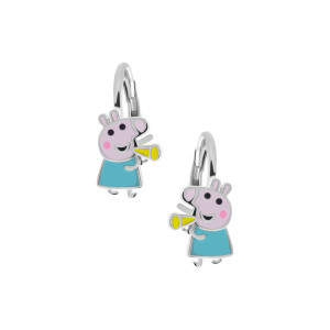 Srebrne Kolczyki 925 Peppa z megafonem