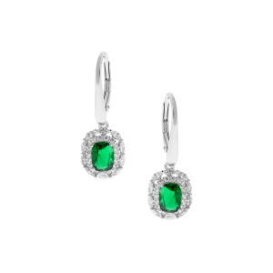 Srebrny 925 Komplet Zielony Blask