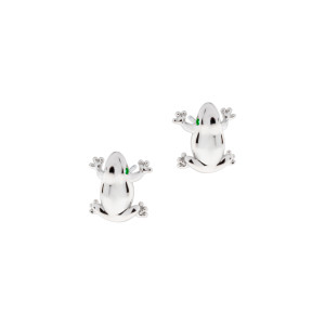 Srebrne 925 kolczyki Żabka