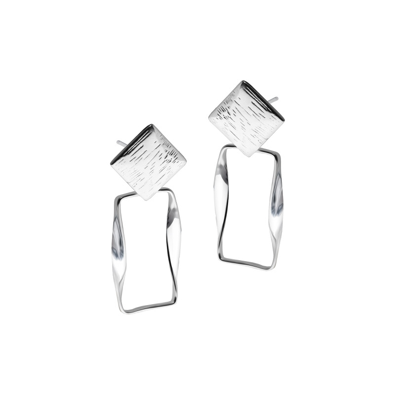 Srebrne 925 kolczyki Geometryczne wiszące