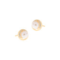 Srebrne 925 kolczyki Koła z perłą
