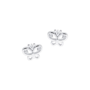 Srebrne 925 kolczyki Motylek