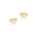 Srebrne 925 pozłacane kolczyki Kwiatek