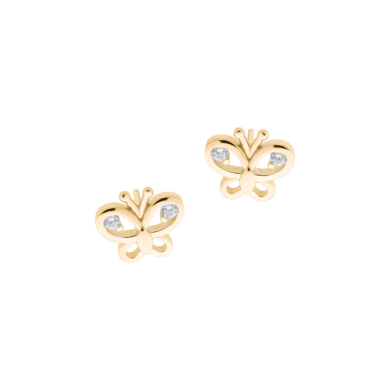 Srebrne 925 pozłacane kolczyki Motylek