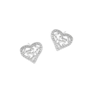 Srebrne 925 kolczyki Ażurowe Serce