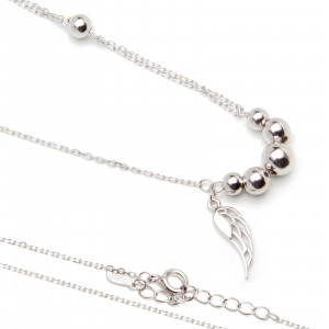 Srebrny naszyjnik skrzydło z kulkami