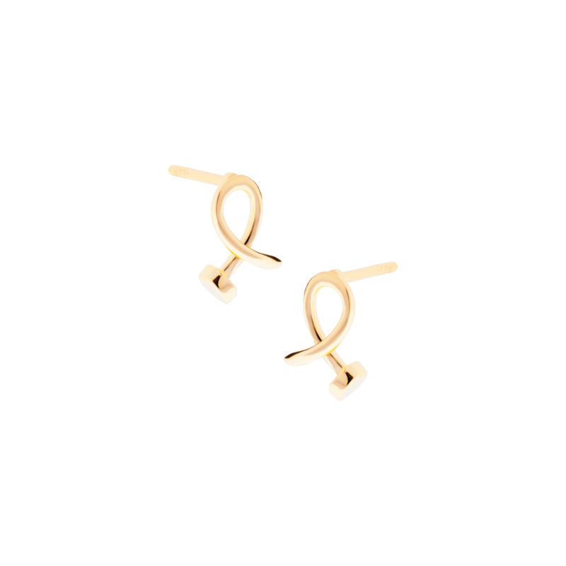 Złote kolczyki 585 Skręcony Gwóźdź mały