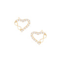 Złote kolczyki 585 Dwa Serca
