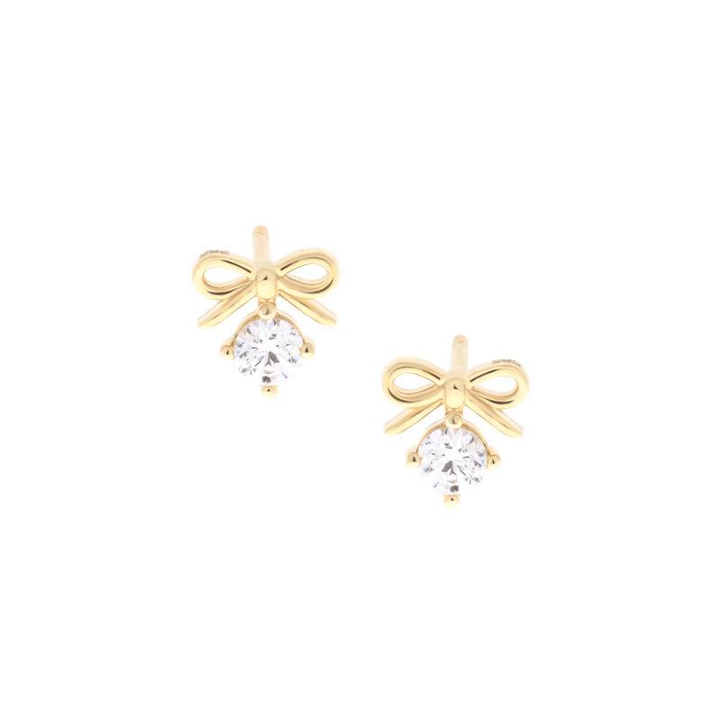 Złote kolczyki 585 Kokardka