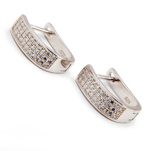 Srebrne kolczyki białe cyrkonie