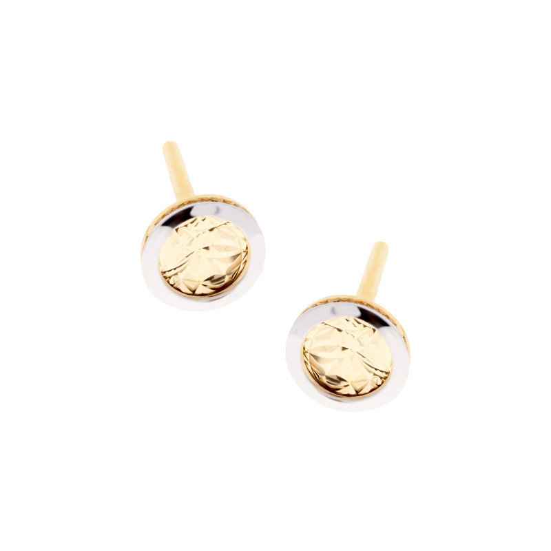 Złote kolczyki 585 Koło diamentowane