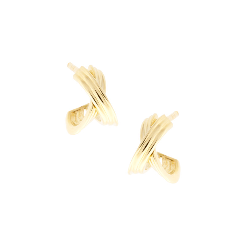 Złote kolczyki 585 Skręcone wstążki