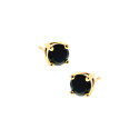 Srebrne 925 pozłacane kolczyki Czarna kulka M