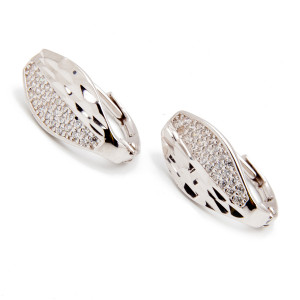 Srebrne kolczyki białe cyrkonie