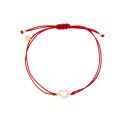 Srebrna 925 bransoletka sznurkowa czerwona Symfonia Serc
