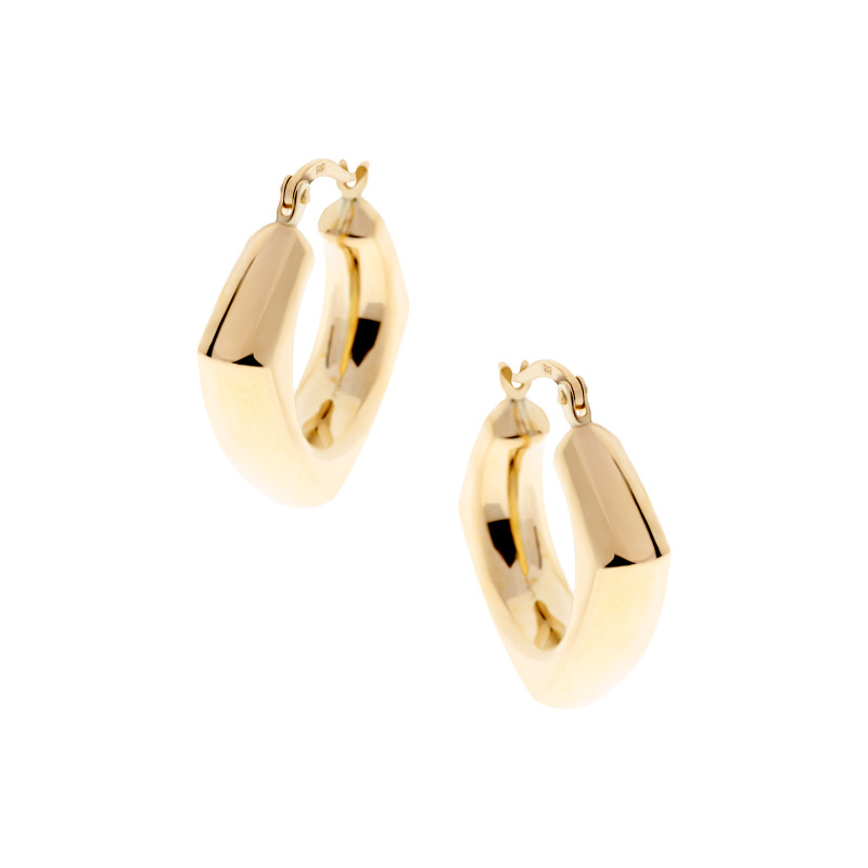 Złote kolczyki 585 Dmuchane Kwadraty