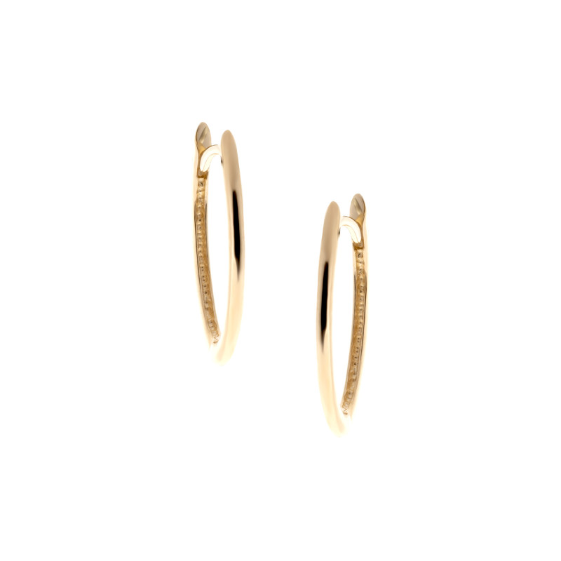 Złote kolczyki 585 Zaokrąglone Krawędzie Owal