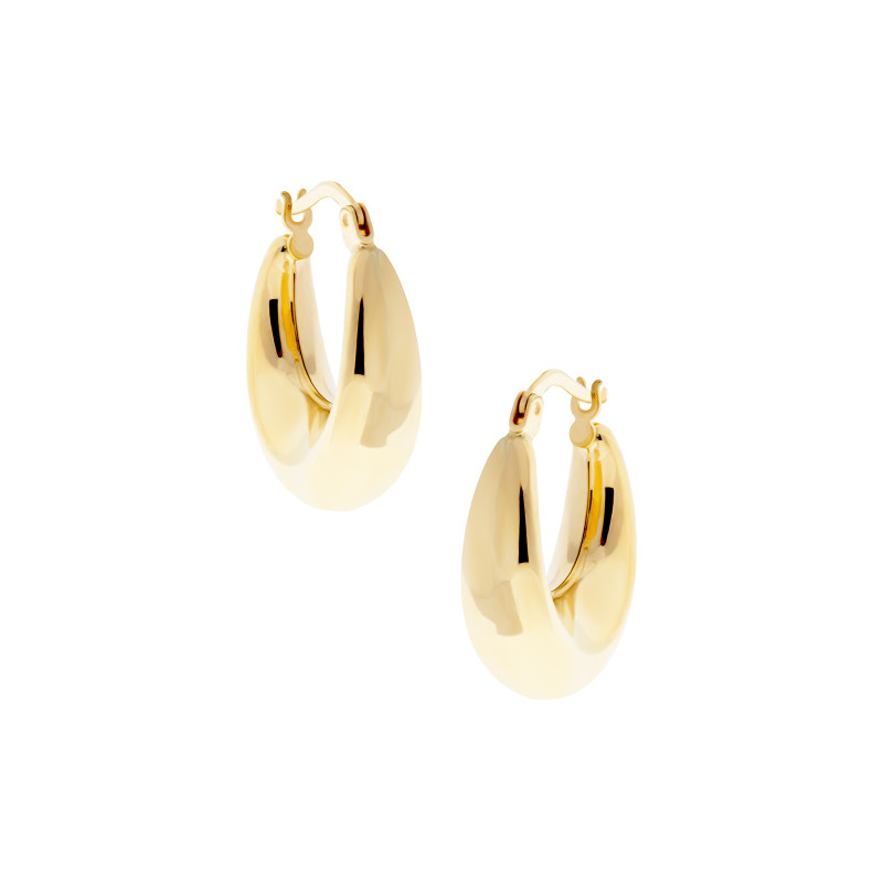 Złote kolczyki 585 Dmuchane Półkola