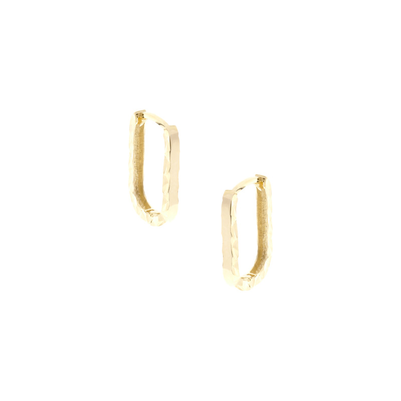 Złote kolczyki 585 Diamentowane Prostokąty