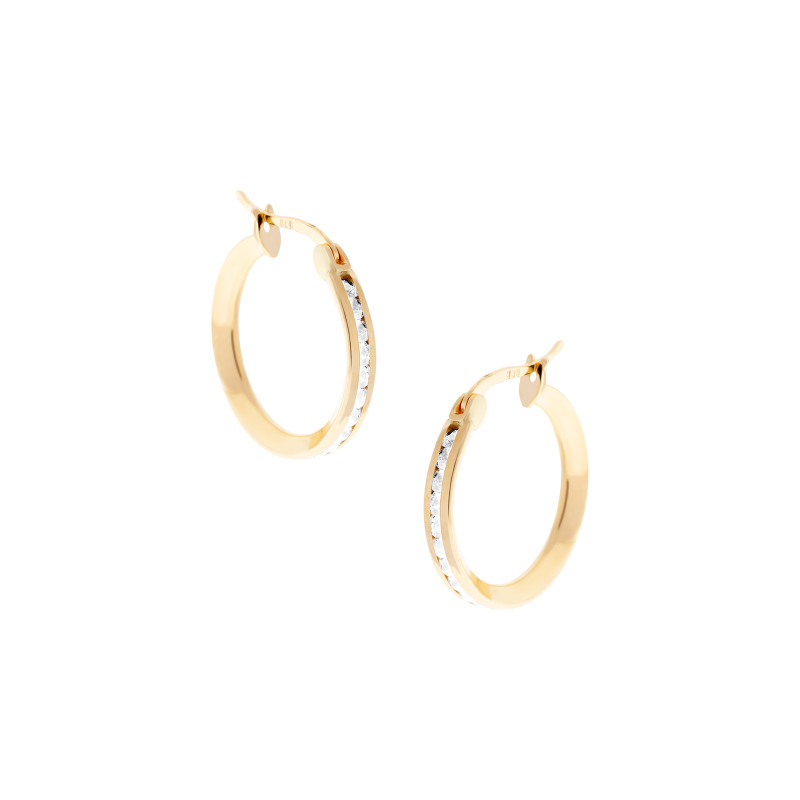 Złote kolczyki 585 Koła Cyrkonie