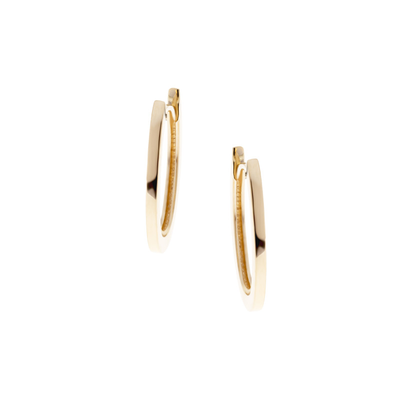 Złote 585 kolczyki Owal Delikatny