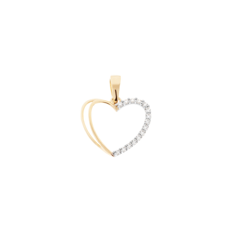 Złota zawieszka 585 Serce Mniejsze