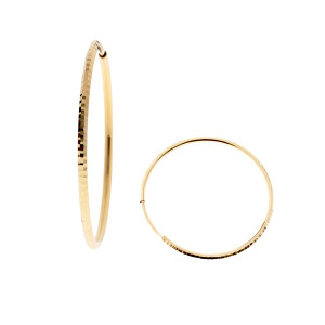 Złote kolczyki 585 Koła cięte 52 mm