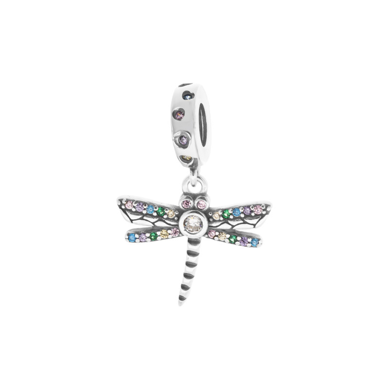 Srebrna zawieszka 925 Kolorowa Ważka
