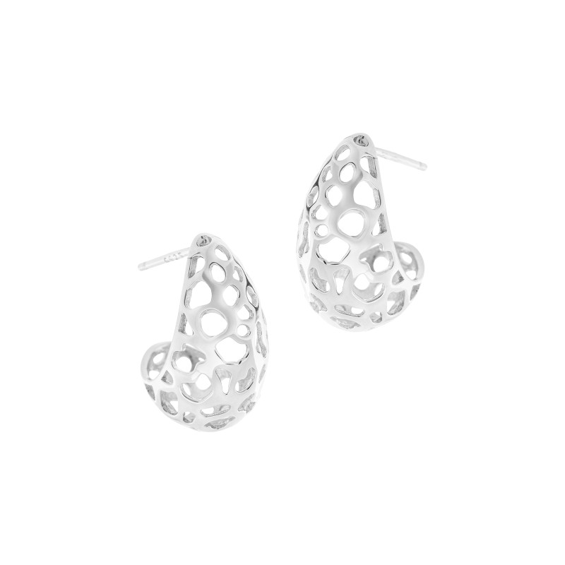 Srebrne 925 kolczyki Ażurowa Łza