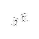 Srebrne 925 kolczyki Pies Czarne Cyrkonie