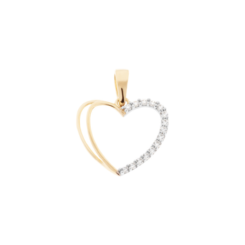 Złota zawieszka 585 Serce Większe