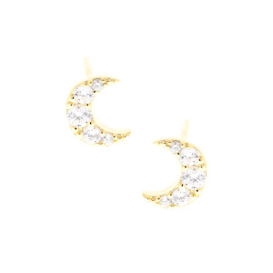 Srebrne 925 pozłacane kolczyki Księżyce