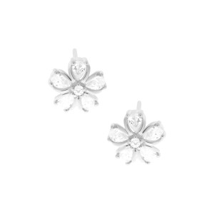 Srebrne 925 kolczyki Błyszczący Kwiat