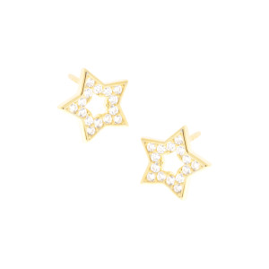 Srebrne 925 pozłacane kolczyki Gwiazdkowy Pył