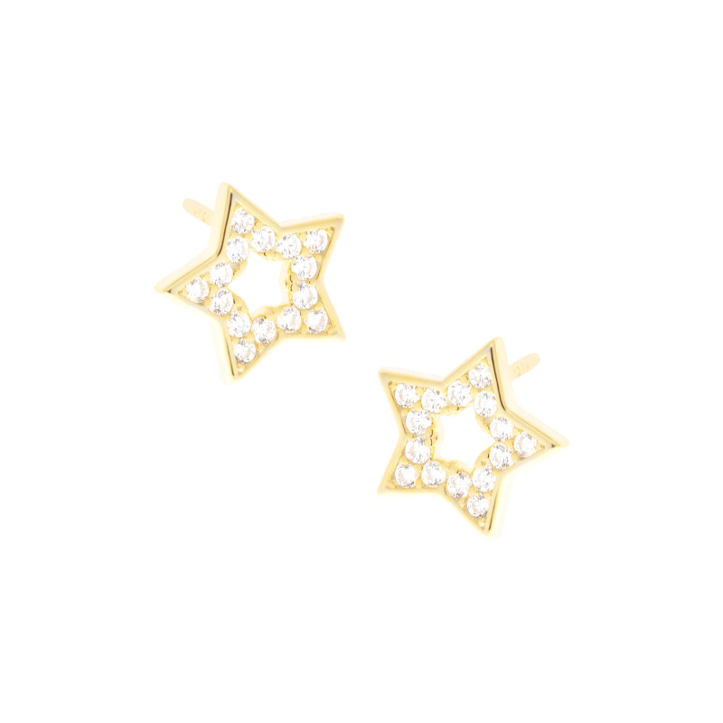 Srebrne 925 pozłacane kolczyki Gwiazdkowy Pył
