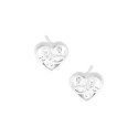 Srebrne 925 kolczyki Serce Błysk