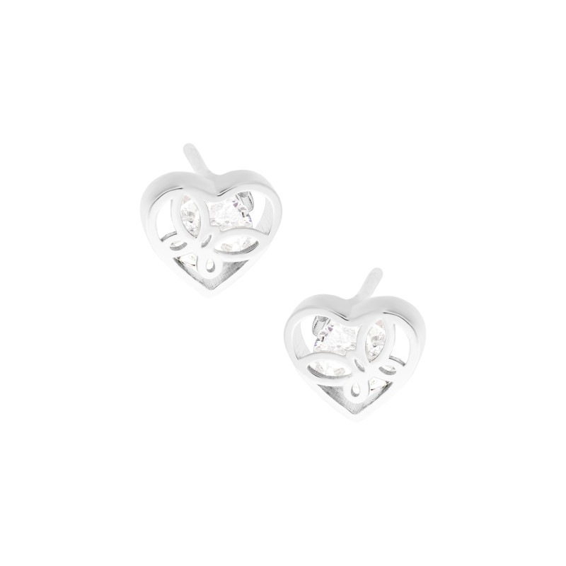 Srebrne 925 kolczyki Motyl w Sercu