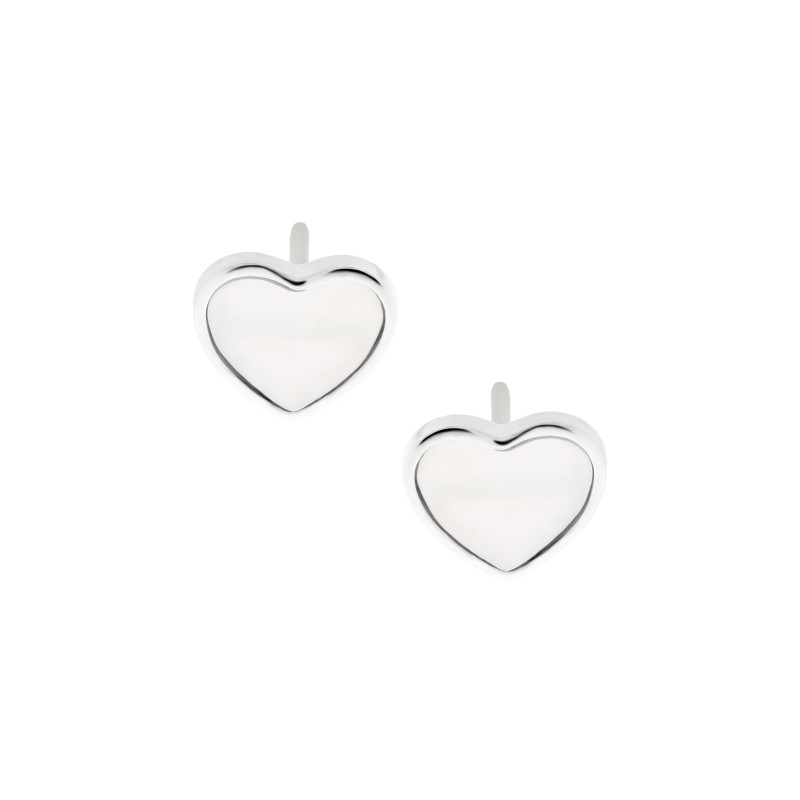 Srebrne 925 kolczyki Serce Lustrzana Tafla