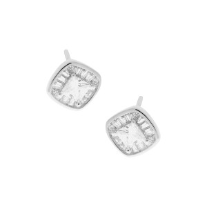Srebrne 925 kolczyki Lśniący Kwadrat