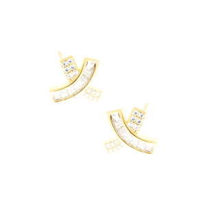 Srebrne 925 pozłacane kolczyki Wstążka