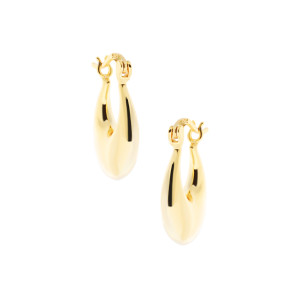 Srebrne pozłacane Kolczyki 925 Dmuchany Owal