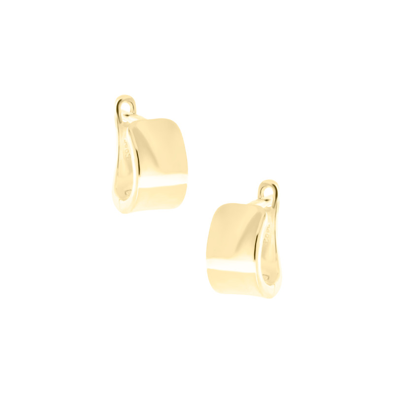 Srebrne Pozłacane Kolczyki 925 Gładka Blaszka