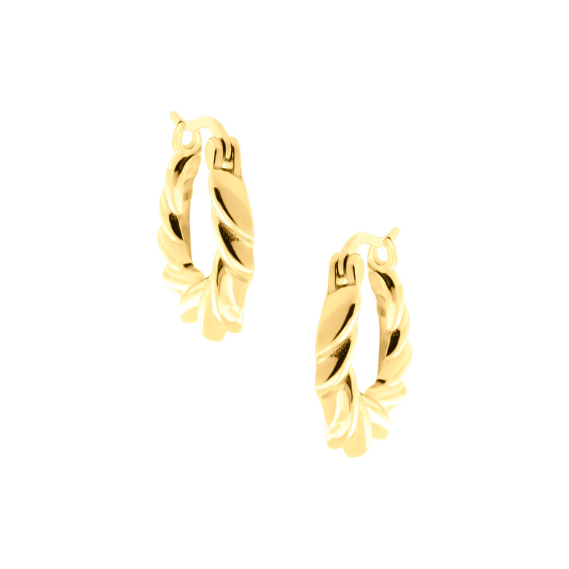 Srebrne Pozłacane Kolczyki 925 Skręcone Koła