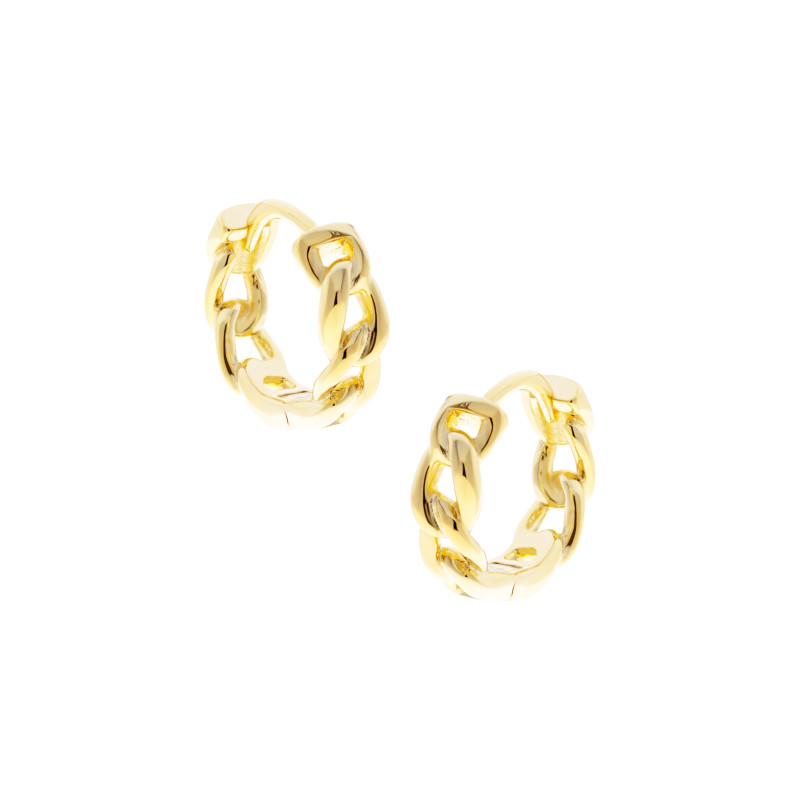 Srebrne 925 pozłacane kolczyki Koło Pleciony Łańcuch