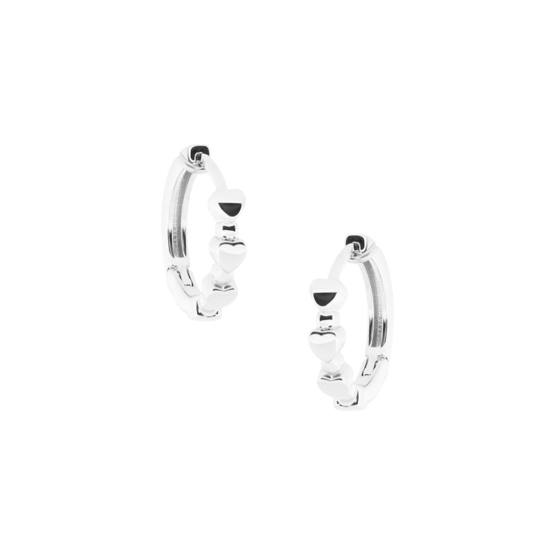 Srebrne 925 kolczyki Rząd Serc