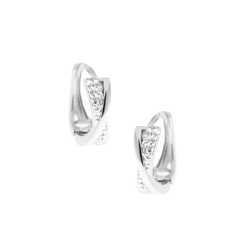 Srebrne 925 kolczyki Splecione Linie