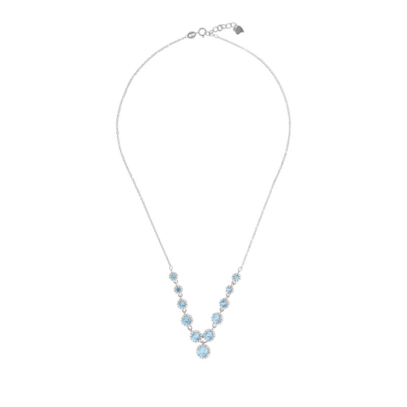 Srebrny naszyjnik Błękitna Jasna Kaskada